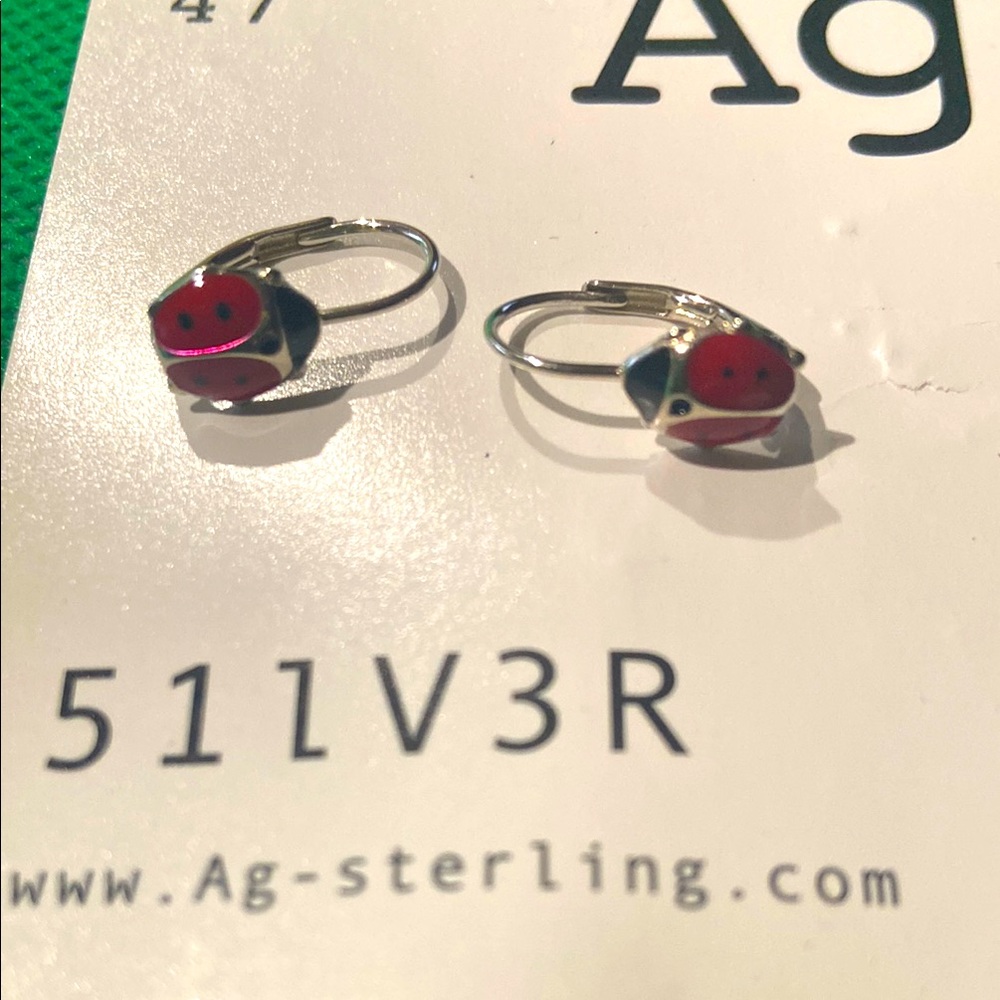 Ladybug 92.5 Sterling Silver Small Earrings